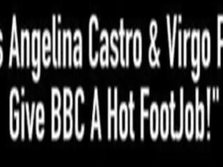 BBWs Angelina Castro & Virgo Peridot Give BBC A great FootJob&excl;