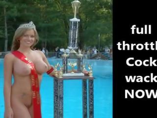 Erotisk naken babes compete i en medlem streke mesterskap