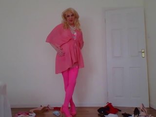 Pink stockings and panties