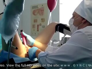 Young lady examined at a gynecologist's - stormy orgasm