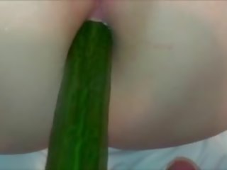 BBW Fucked By A Cucumber And His dick