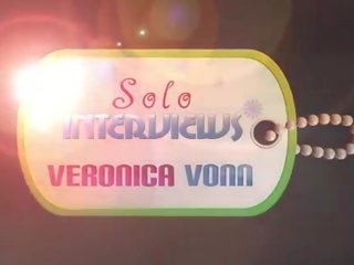 SoloInterviews Busty brunette Veronica Vonn finger