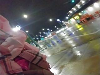 Masturbating in pink on street