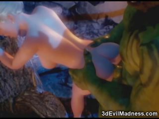 3D Elf Princess Ravaged by Orc - xxx video at Ah-Me