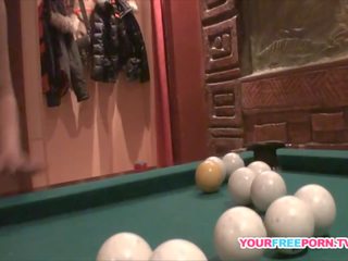 Provocative Brunette is back for Pool Table Fuck