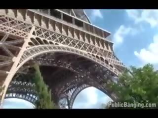 Melanie jagger - publiek - publiek xxx film door eiffel tower de wereld beroemd landmark