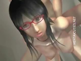 Geeky Chesty 3D Hentai Chick Gets Nailed