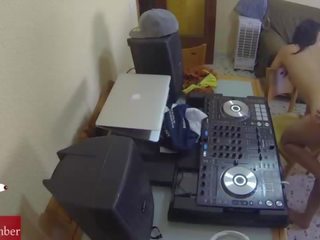 Dj fucking and scratching in the chair with a hidden cam spying my extraordinary gf