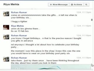 इंडियन न भाई rohan बेकार है बहन riya पर facebook चॅट
