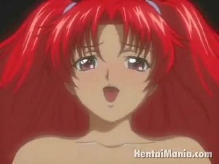 Fiery redheaded animen ängel få miniature fittor spikade av henne good-looking pojkvän