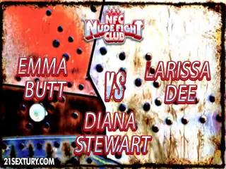 Nudefightclub darila emma rit vs larissa dee & diana stewart