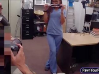 Desperate Nurse Selling Old Teapot And Fucked By Pawnkeeper