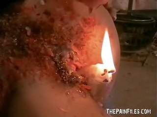 Kinky Crystels outstanding wax punishment and self torturing bdsm of english fetish mode