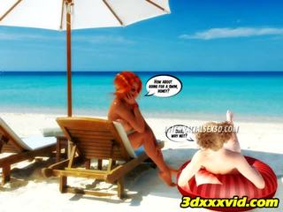 Plaża sperma guzzlers 3d międzyrasowe komik