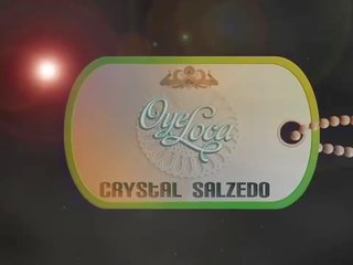 Oyeloca rood haar latina kristal salzedo geschoren poesje geneukt hardcore