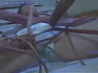Alien tentacles attack a nurse