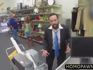 Middle-aged man fucked pawnshop owner