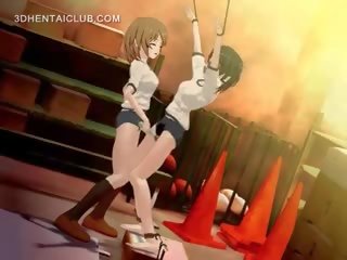 Bị ràng buộc lên hentai phim hoạt hình diva được lồn vibed cứng