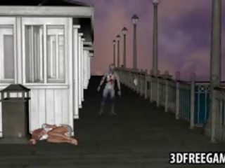 Barmfager 3d tegnefilm funksjonen får knullet av en zombie