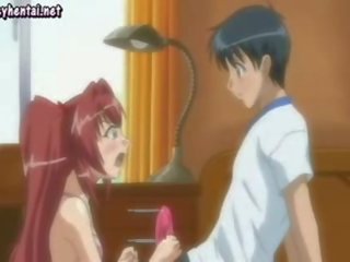 Big tited anime enchantress jerking a phallus