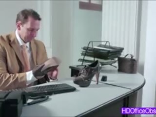 Marvellous білявка бос отримує ебать на в офіс
